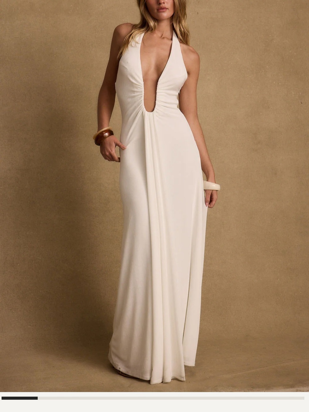 12th Tribe Alondra Plunge Maxi Dress